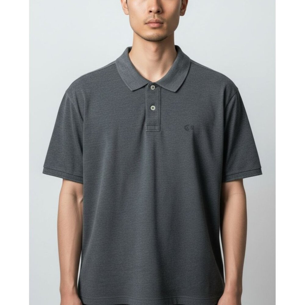 Old Navy Mens Classic Gray Polo Shirt Slim Fit Short Sleeve Size M